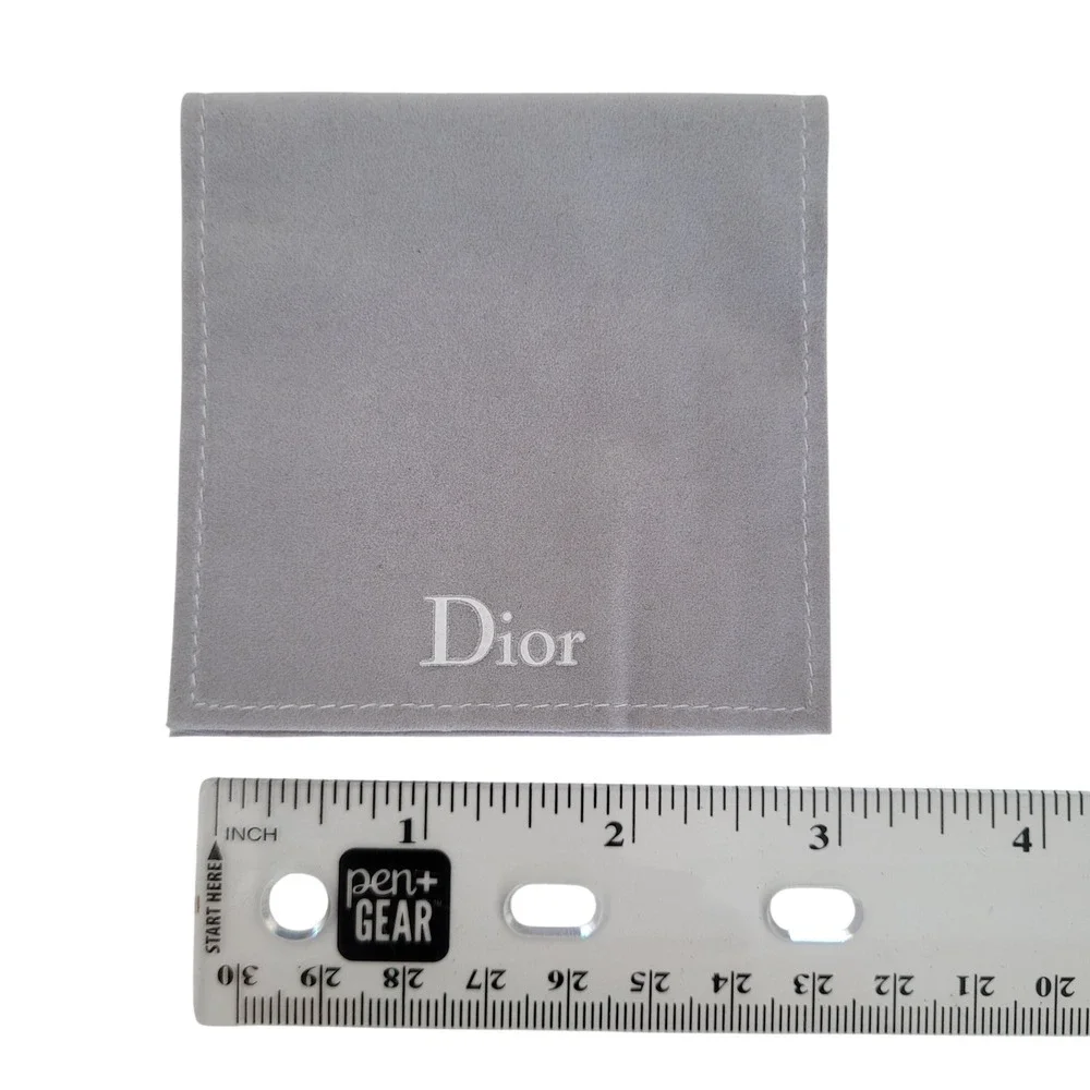 Dior Small Grey Suede Jewelry Pouch Mini Travel Dust Bag Case‎ Ring Earring